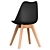 Sleek Black Oak Dining Chairs 3D model small image 2
