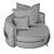 Luxury Velvet Swivel Chair 3D model small image 6