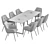 Sleek Lipstick Dining Set 3D model small image 6