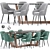 Elegant Dining Table Chair 3D model small image 1