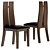 Vietnamese Walnut Table & Chair Set 3D model small image 2