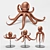 Copper Squid Art Decor 3D model small image 1