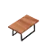 Modern Style Wooden Top Metal Leg Dinner Table 3D model small image 4
