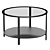 Sleek Black Glass Coffee Table 3D model small image 1