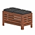 Modern Outdoor Storage Bench - Brown Stained | IKEA ÄPPLARÖ 3D model small image 3