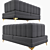 Sleek Black Fabric Sofa 3D model small image 2