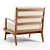 Rattan and Teak Arlo Chair 3D model small image 4