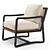 Modern Teak and Rope Chair 3D model small image 4