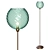 Elegant Brass and Blue Glass Floor Lamp 3D model small image 1