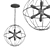 Modern Wire Globe Sputnik Chandelier 3D model small image 2