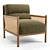 Parisian-inspired Channing Lounge Chair: Chic Comfort in Olive 3D model small image 1