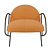 Elegant Wendelbo Armchair: Half & Half 3D model small image 4