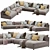 Modern Blanche Katarina Sectional 3D model small image 1