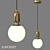 Gold Bubble Pendant Lamp by Eurosvet 3D model small image 1