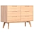 Jenson Oak Wide Chest of Drawers 3D model small image 1