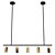 Sleek 5-Light Gold Track Chandelier 3D model small image 1