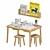 FLISAT Kids Table & Chair Set 3D model small image 1