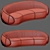 Glamorous Ghidini Curved Sofa 3D model small image 2