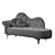 Velvet Green Button Tufted Chaise Lounge 3D model small image 2