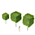 Boxhead Hornbeam Trees - Carpinus betulus Topiaries 3D model small image 5