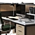 Modern Office Furniture Set 3D model small image 1