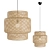 Natural Bamboo Pendant Light 3D model small image 1