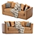 Elegant Taylor Leather Sofa 3D model small image 1