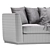 Elegant Taylor Leather Sofa 3D model small image 4