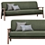 Lars Click-Clack Sofa: Darby Green & Walnut 3D model small image 2