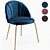 Luxury Velvet Side Chair 3D model small image 1