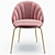 Luxury Velvet Side Chair 3D model small image 2