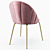 Luxury Velvet Side Chair 3D model small image 4