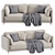 Elegant DItre Italia Sofa Krisby 3D model small image 1