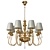 Elegant Golden Chandelier with White Fabric Shades 3D model small image 1