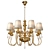 Elegant Golden Chandelier with White Fabric Shades 3D model small image 2
