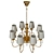 Elegant Golden Chandelier with White Fabric Shades 3D model small image 3