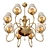Elegant Golden Chandelier with White Fabric Shades 3D model small image 6