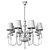 Elegant Golden Chandelier with White Fabric Shades 3D model small image 7