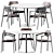 Elegant Sol D1300 Table & Klara Armrest Chair 3D model small image 1