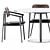 Elegant Sol D1300 Table & Klara Armrest Chair 3D model small image 3