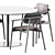 Elegant Sol D1300 Table & Klara Armrest Chair 3D model small image 4