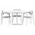 Elegant Sol D1300 Table & Klara Armrest Chair 3D model small image 6