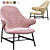 Elegant Catch Lounge JH13 Armchair 3D model small image 6