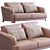 Borial Leather Sofa: Modern Elegance for Your Living Space 3D model small image 2