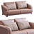 Borial Leather Sofa: Modern Elegance for Your Living Space 3D model small image 3