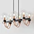 Sleek Bronze Bauhaus Chandelier 3D model small image 3