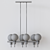 Sleek Bronze Bauhaus Chandelier 3D model small image 5