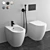 Cielo Smile Back to Wall WC/Bidet - Italian Design with Geberit and Hansgrohe 3D model small image 1