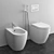 Cielo Smile Back to Wall WC/Bidet - Italian Design with Geberit and Hansgrohe 3D model small image 3