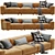 Modern Blanche Tutto 3-Seater Sofa 3D model small image 2